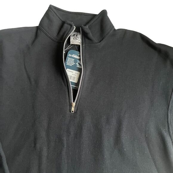 Russell Athletic Men's Dri-Power Black Quarter-Zip Sweatshirt sz XL - Picture 6 of 7
